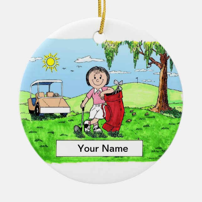 Golfer - Honung Julgransprydnad Keramik (Framsidan)