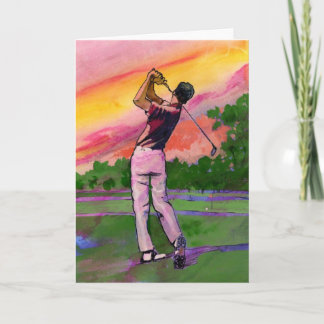 Golfer i fält kort