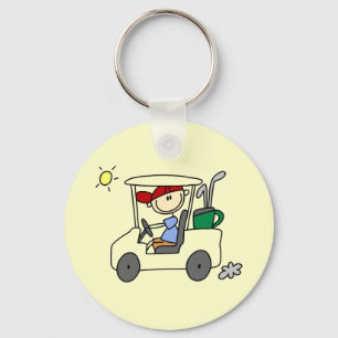 Golfer i Golf Cart Nyckelring