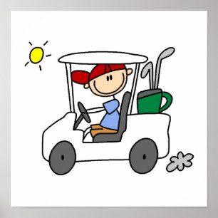 Golfer i Golf Cart Poster
