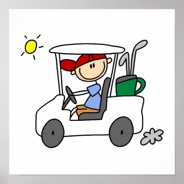 Golfer i Golf Cart Poster (Framsidan)