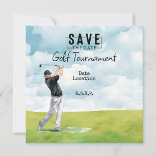 Golfer i golfbanan sparar datumet inbjudningar