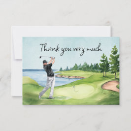 Golfer i golfbanan tack kort