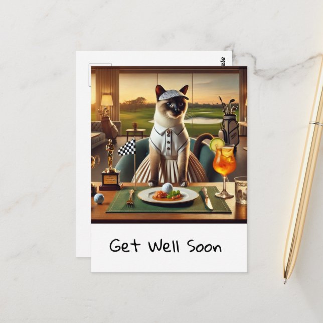 Golfer i klubben med golf boll i plåt vykort (Fram/Back In Situ)