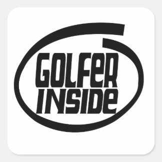 Golfer Inside Fyrkantigt Klistermärke