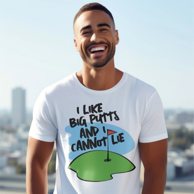 Golfer jag tycker om stora putts och jag kan inte  t shirt (Golfer I Like Big Putts And I Cannot Lie T-Shirt from Ricaso. Golfing humor. Funny Pun golf shirt)