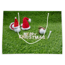 Golfer jul-Helgdag med golf-boll och Santa