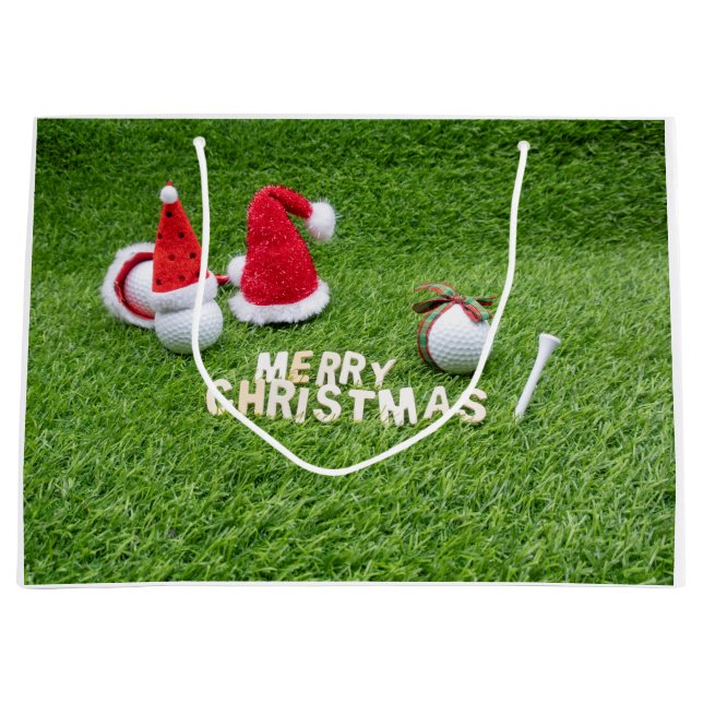 Golfer jul-Helgdag med golf-boll och Santa (Framsidan)