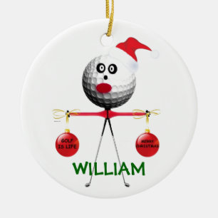 Golfer jul julgransprydnad keramik