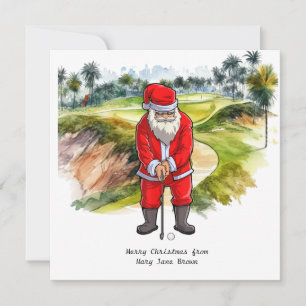 Golfer-jul med Jultomten Julkort
