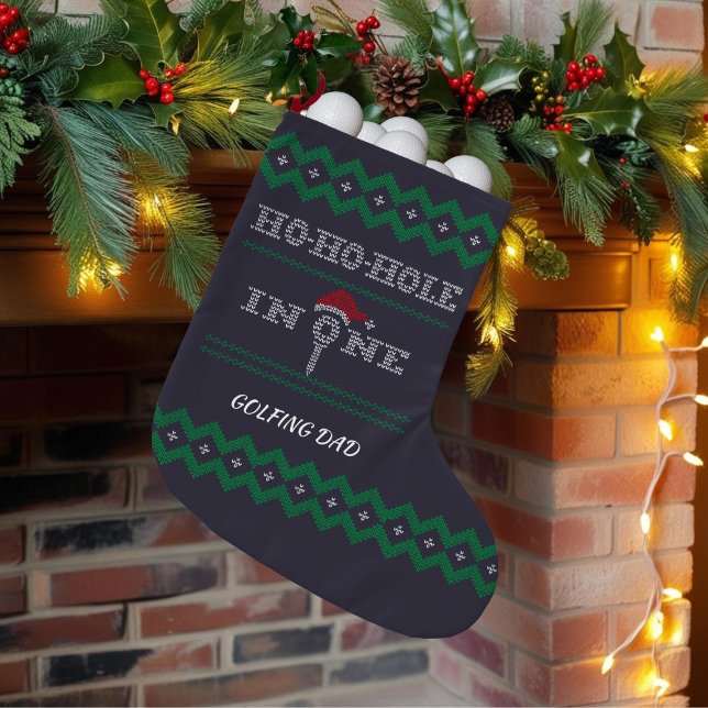 Golfer jul Stocking Hål i One Liten Julstrumpa (Skapare uppladdad)