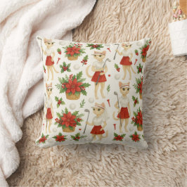 Golfer-jultema för dam golfer-kattälskare kudde