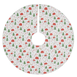 Golfer-jultema med golfutrustning julgransmatta borstad polyester