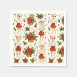 Golfer-jultema med golfutrustning pappersservett