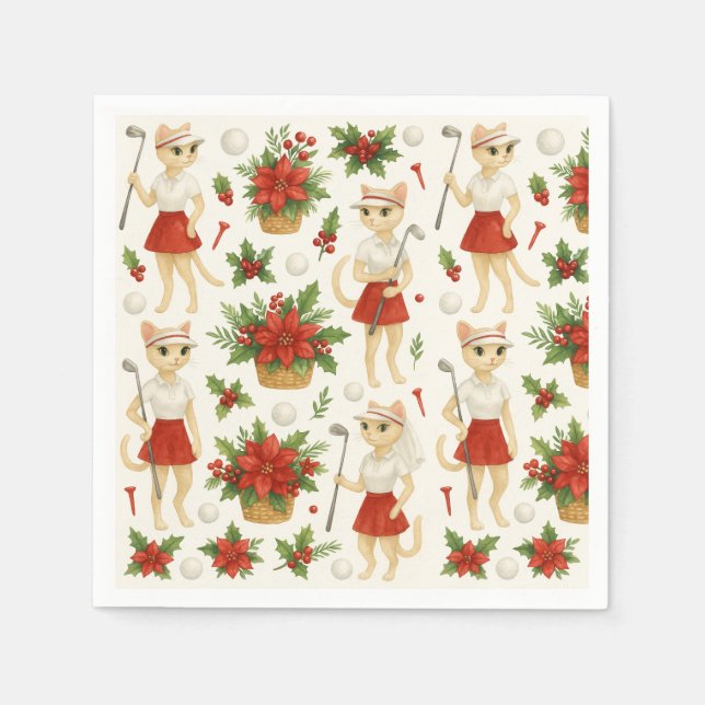 Golfer-jultema med golfutrustning pappersservett (Framsidan)