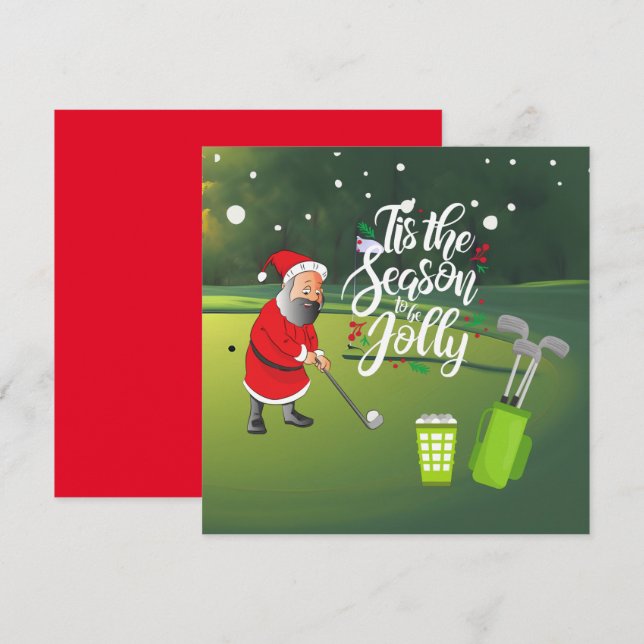 Golfer Jultomten golfing boll som snodde jul (Fram/baksida)