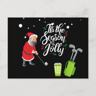 Golfer Jultomten golfing boll som snodde jul Vykort