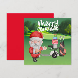 Golfer Jultomten golfing på grönten på jul