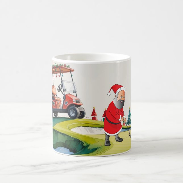 Golfer Jultomten golfing under jul Kaffemugg (Center)