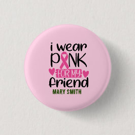 Golfer-kvinnan Breast Cancer Awareness Rosa Namn Knapp