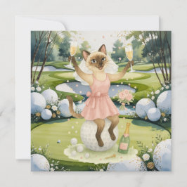 Golfer-kvinnan Spara datumet Bride Bachelorette Inbjudningar