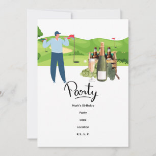 Golfer Låt oss Par Tee för Party Inbjudningar