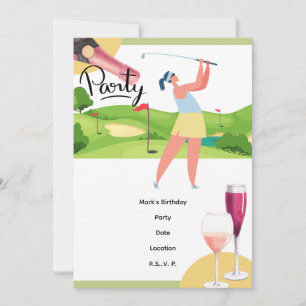 Golfer Låt oss Par Tee för Party Inbjudningar