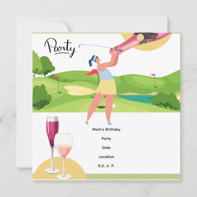 Golfer Låt oss Par Tee för Party Spara Datumet (Framsida)