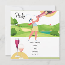 Golfer Låt oss Par Tee för Party