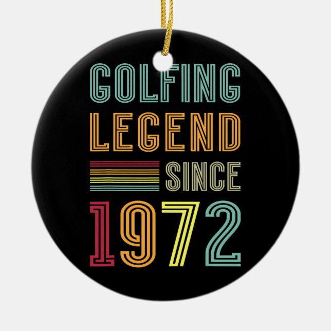 Golfer Legend 1972 50 Birthday Golf 50 Years Julgransprydnad Keramik (Framsidan)