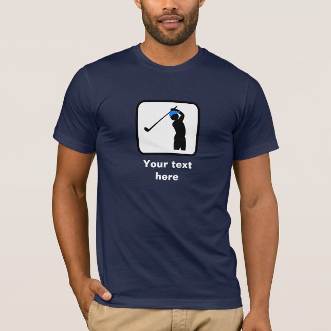 Golfer Logotyp - Anpassade (Mörk) Tee (Framsida)