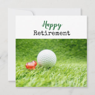 Golfer Lycklig Pension med golf boll på grönt