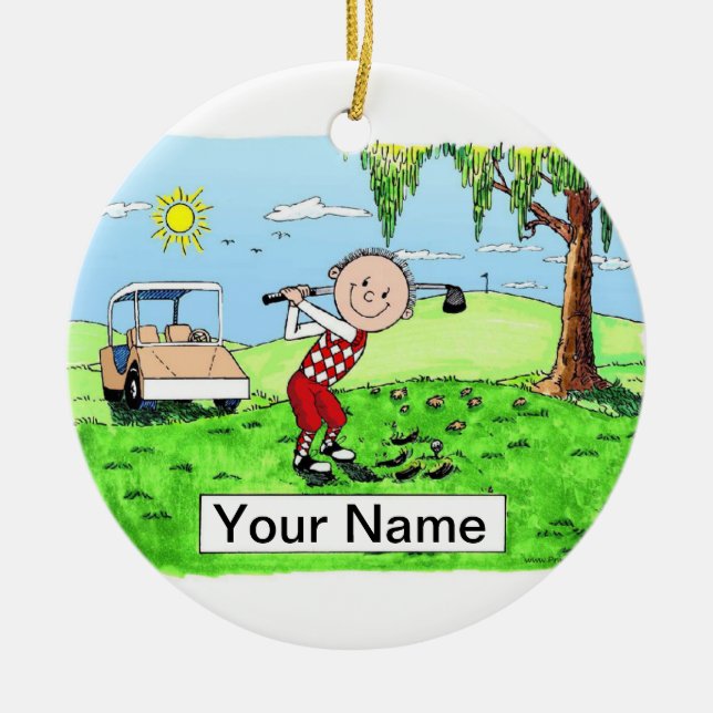 Golfer - Male Julgransprydnad Keramik (Framsidan)