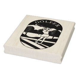 Golfer Maple Wood Frimärke Stämpel