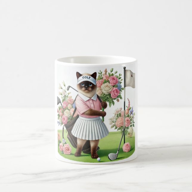 Golfer med blommor på grönt kaffemugg (Center)