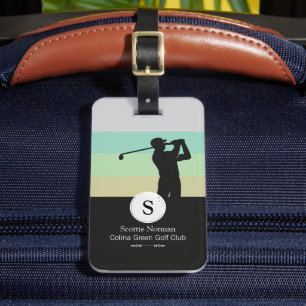 Golfer med Golf Klubb Elegant Black Bagagebricka