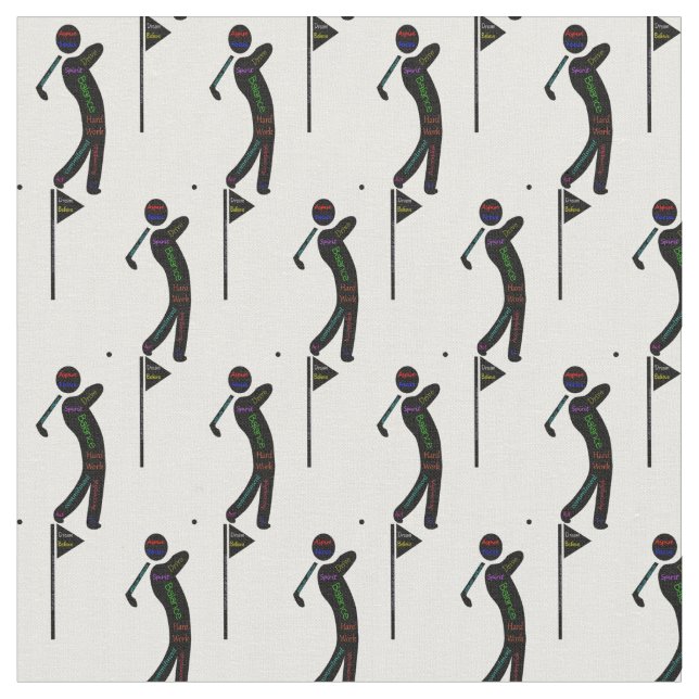 Golfer med Motivational Golfing Ord Tyg (Närbild)