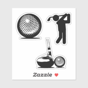 Golfer och Golf Boll Klistermärken
