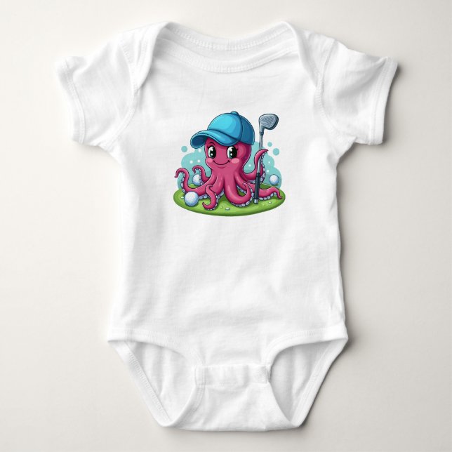 Golfer Octopus T Shirt (Framsida)