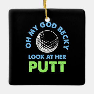 Golfer Oh Herregud Julgransprydnad Keramik