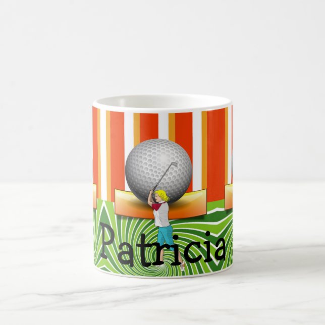 Golfer Orange Rand Golf Bollar Mugg (Center)