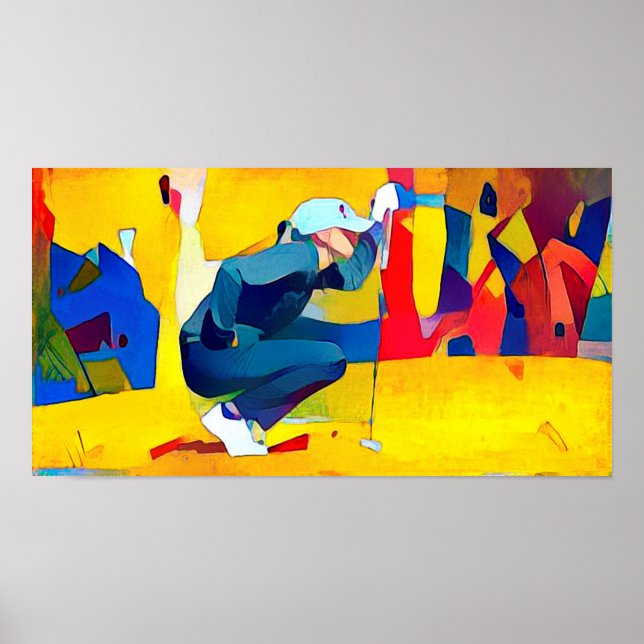 Golfer - Original Golf Art-utskrift Poster (Framsidan)