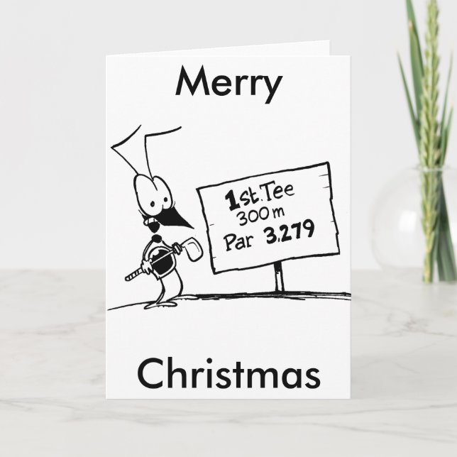 Golfer Par Tecknad God jul Card Helgkort (Framsida)
