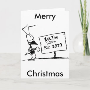 Golfer Par Tecknad God jul Card Helgkort