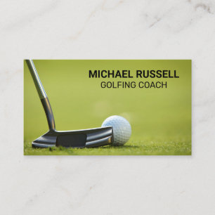 Golfer Pending on Golf Course Visitkort