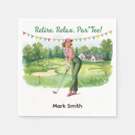 Golfer pension par tee party golfing on way pappersservett