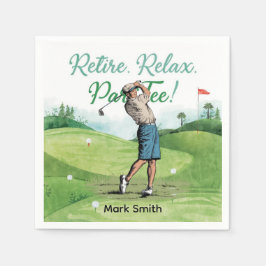 Golfer pension par tee party golfing on way pappersservett