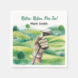 Golfer pension par tee party golfing on way pappersservett