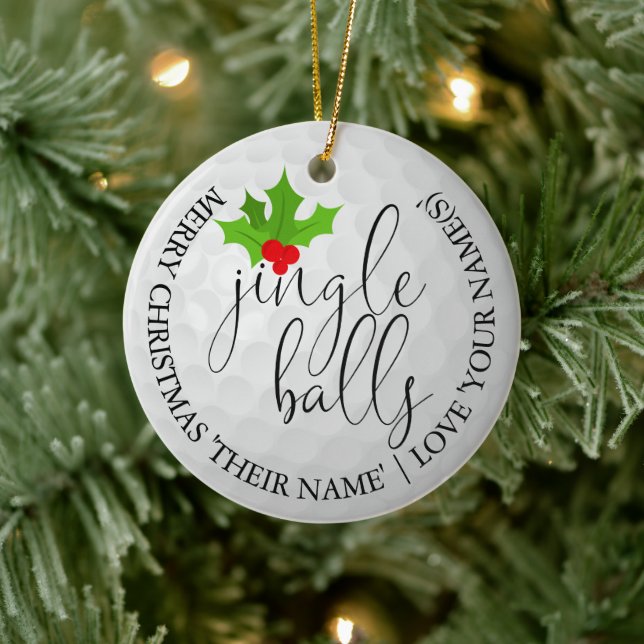 Golfer Photo Christmas Golf Gift Jingle Balls Julgransprydnad Keramik (Träd)