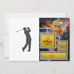 Golfer player silhouette inbjudningar